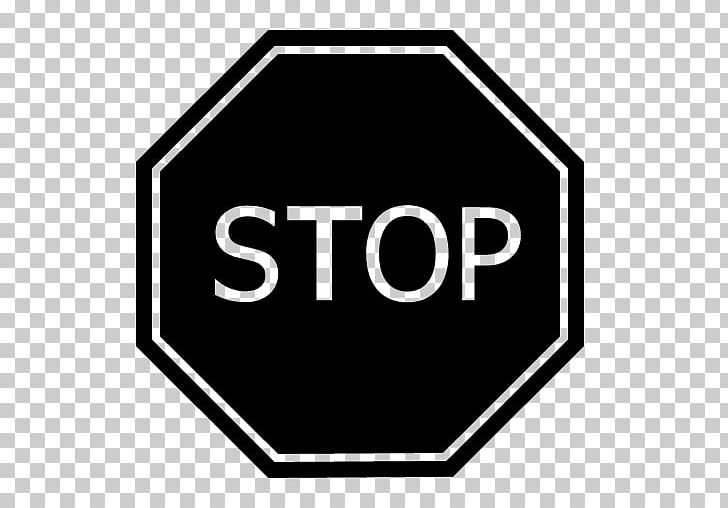 Stop Sign Computer Icons Traffic Sign PNG, Clipart, Angle, Area, Black, Black And White, Brand Free PNG Download