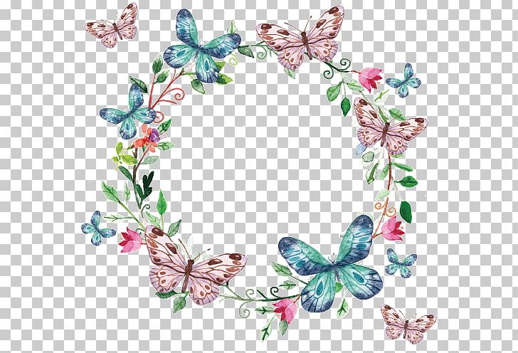 Butterfly Frames Flower Design Scrapbooking PNG, Clipart, Arthropod, Brush Footed Butterfly, Decorative Arts, Decoupage, Digital Scrapbooking Free PNG Download