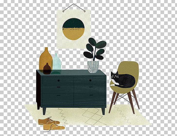 Cat Illustrator Drawing Art Illustration PNG, Clipart, Cartoon, Cat, Chair, Chest Of Drawers, Christmas Decoration Free PNG Download