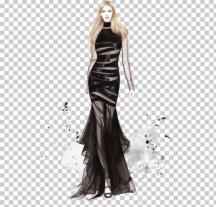 Drawing Dress Fashion Gown Illustration PNG, Clipart, Alice Temperley, Black, Black Veil, Celebrities, Elegance Free PNG Download