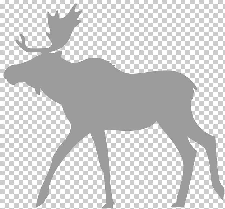Moose Reindeer Eftersökshund Hunting Dog PNG, Clipart, Alg, Antler, Black And White, Cartoon, Deer Free PNG Download