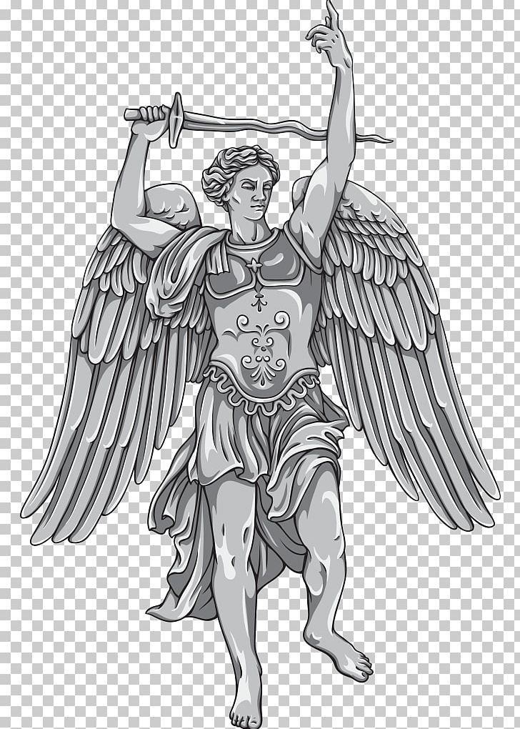 Archangel Michael Saint Gabriel PNG, Clipart, Angel, Anthony Of Padua, Archangel, Bird, Black And White Free PNG Download