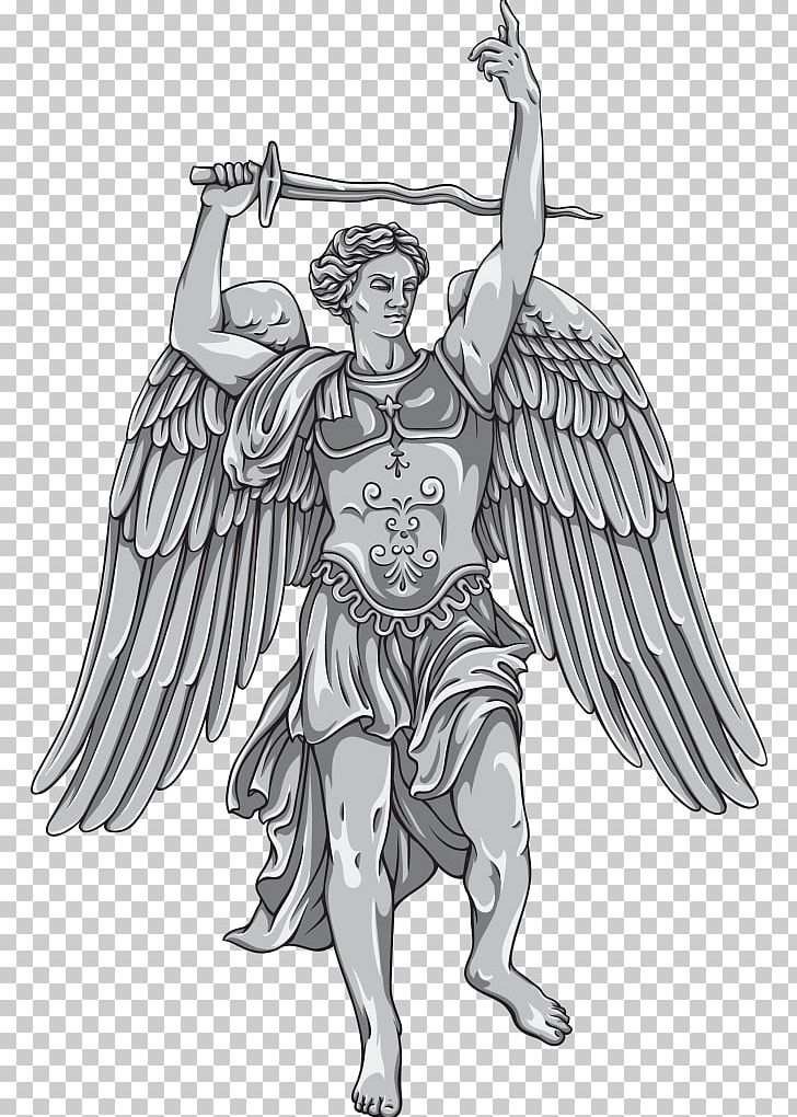 angel gabriel clip art black and white