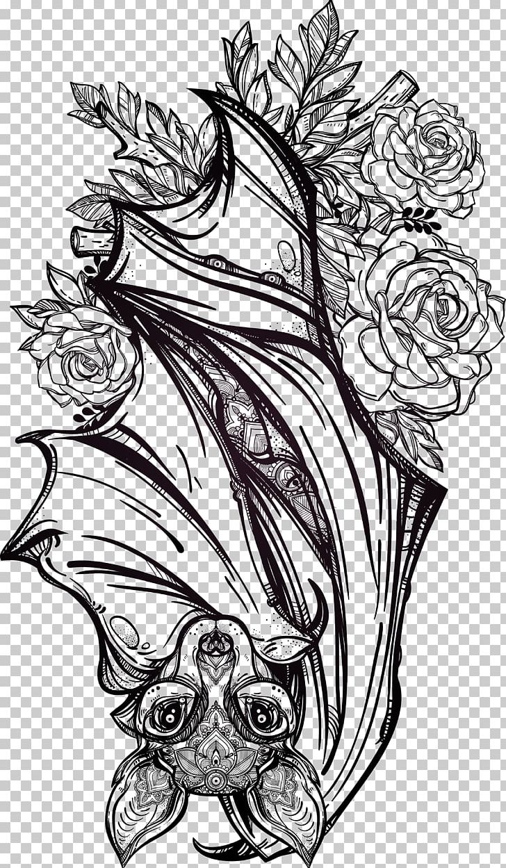 Bat Tattoo Artist Flash Gothic Fashion PNG, Clipart, Animals, Black, Cuteness, Fictional Character, Flower Free PNG Download