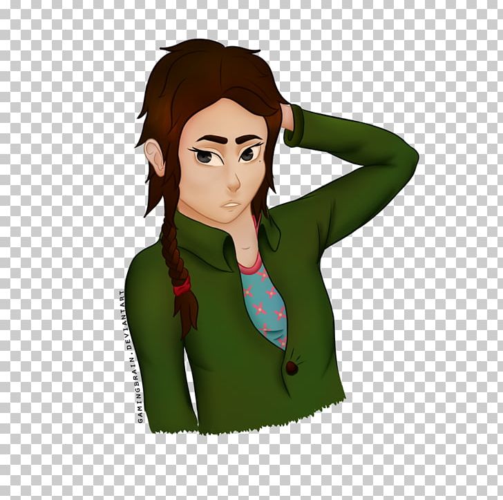 Cartoon Thumb Outerwear Green PNG, Clipart, Animated Cartoon, Brown Hair, Cartoon, Character, Fiction Free PNG Download