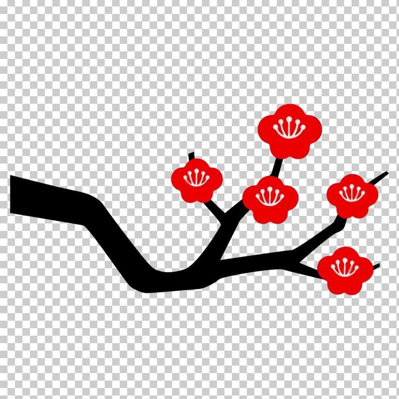 Red Branch Plant Flower PNG, Clipart, Branch, Flower, Paint, Plant, Plum Free PNG Download