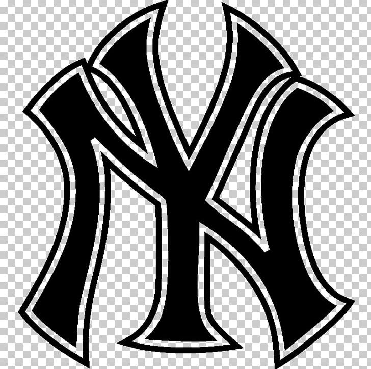 Logos And Uniforms Of The New York Yankees Yankee Stadium MLB Baseball PNG, Clipart, Artwork, Black, Black And White, Decal, Line Free PNG Download