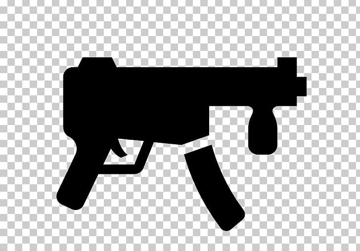 Firearm Submachine Gun Computer Icons PNG, Clipart, Angle, Automatic Rifle, Black, Black And White, Computer Icons Free PNG Download