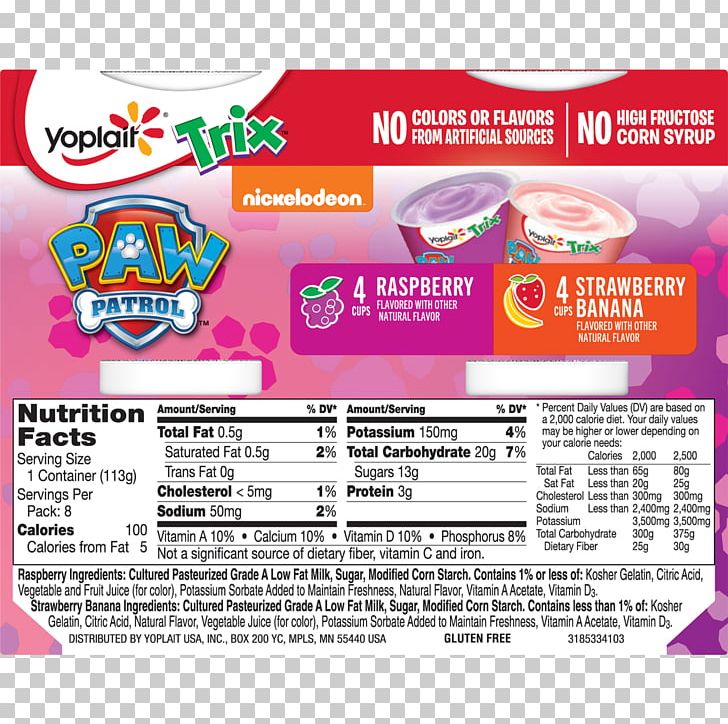 Food Yoplait Trix Yoghurt Nutrition Facts Label PNG, Clipart, Banana, Berry, Brand, Cup, Food Free PNG Download