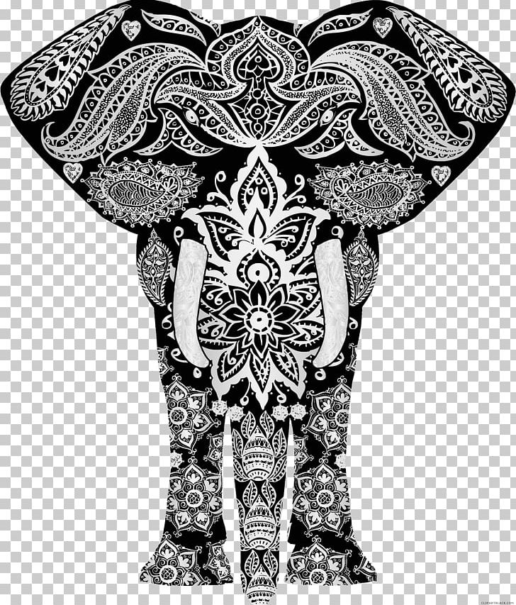 Pattern Elephants Ornament PNG, Clipart, Animal, Animals, Art, Black And White, Black White Free PNG Download