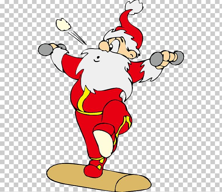 Santa Claus Physical Exercise Physical Fitness PNG, Clipart, Area, Art, Artwork, Cartoon, Christmas Free PNG Download