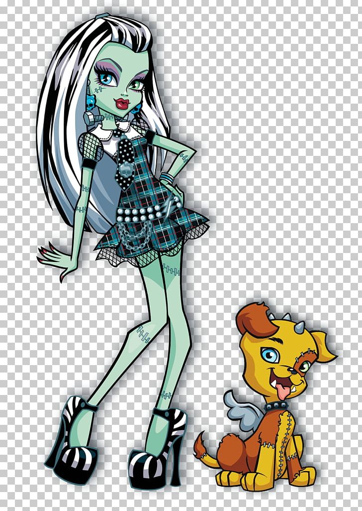 Frankie Stein Frankenstein's Monster Monster High Doll PNG, Clipart, Art, Blue, Cartoon, Character, Drawing Free PNG Download