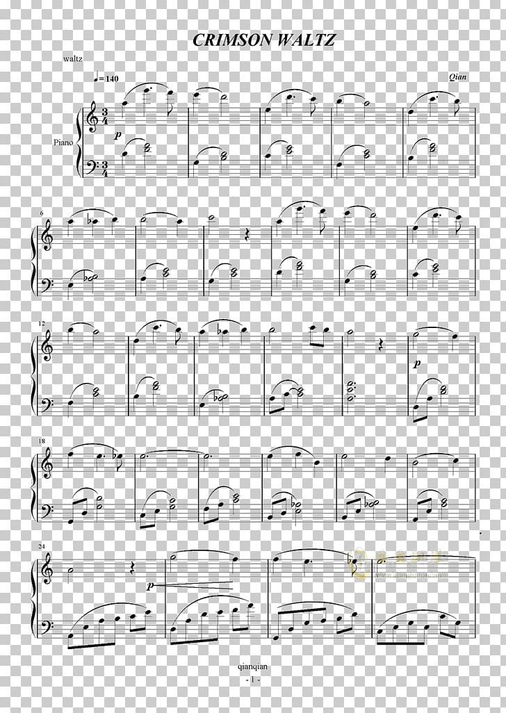 Sheet Music Piano Crimson Waltz Song PNG, Clipart, Angle, Area, Black And White, Chord, Crimson Free PNG Download