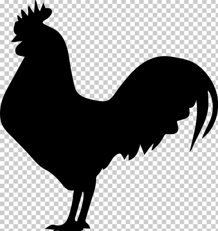 Rooster Silhouette Chicken PNG, Clipart, Animals, Art, Beak, Bird, Black And White Free PNG Download