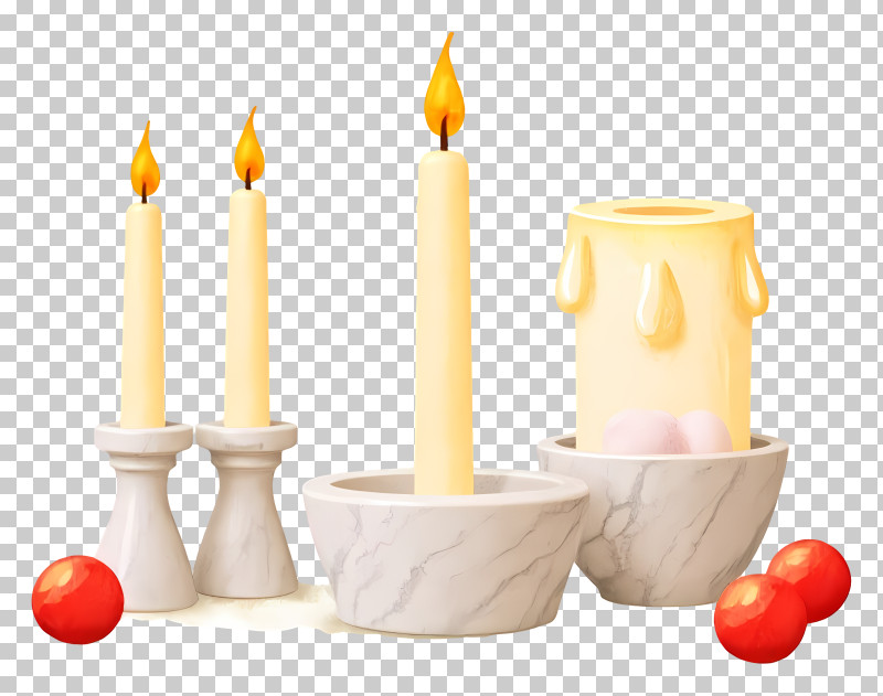 Easter Candles - Elegant Candle Set Décor PNG