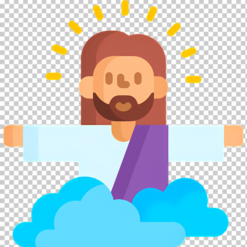Jesus - Religious Figure With Halo And Clouds PNG