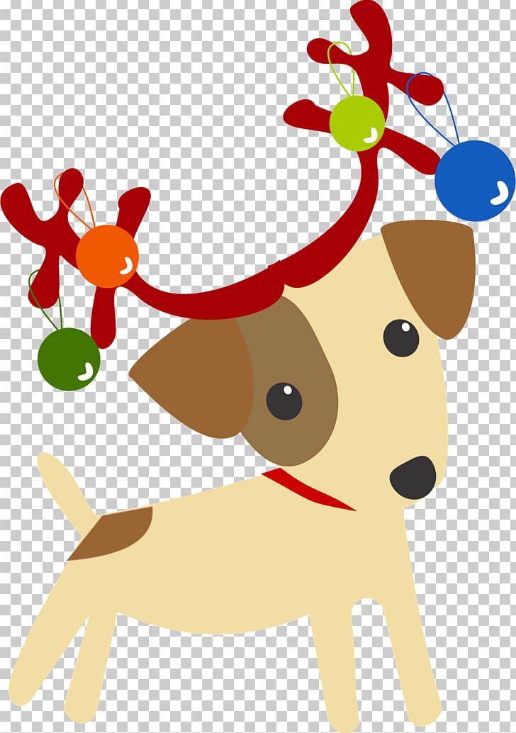 Reindeer Christmas Decoration Dog PNG, Clipart, Art, Canidae, Cartoon, Character, Christmas Free PNG Download