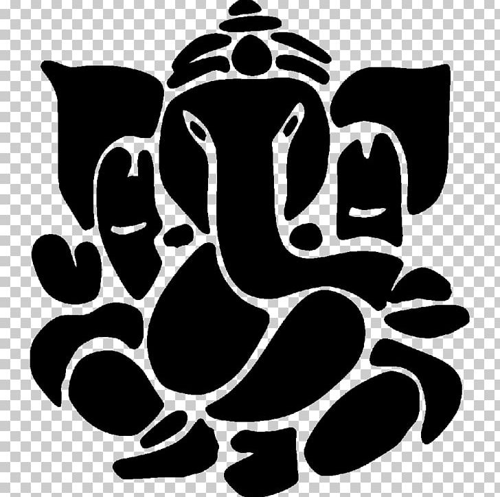 Ganesha Ganesh Chaturthi Hinduism Wall Decal Sticker PNG, Clipart, Black, Black And White, Chaturthi, Decal, Deity Free PNG Download