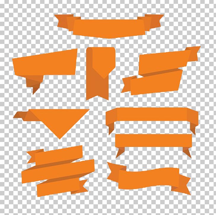 Orange Ribbon Euclidean PNG, Clipart, Angle, Clip Art, Color, Computer Icons, Decorative Folding Free PNG Download