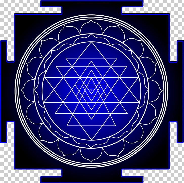 Sri Yantra Symbol Mandala PNG, Clipart, Area, Blue, Chakra, Circle, Cobalt Blue Free PNG Download