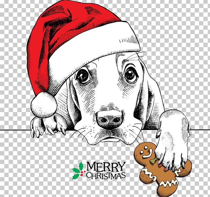 Basset Hound Dachshund Pug Santa Claus Christmas PNG, Clipart, Carnivoran, Cartoon, Christmas Border, Christmas Card, Christmas Frame Free PNG Download