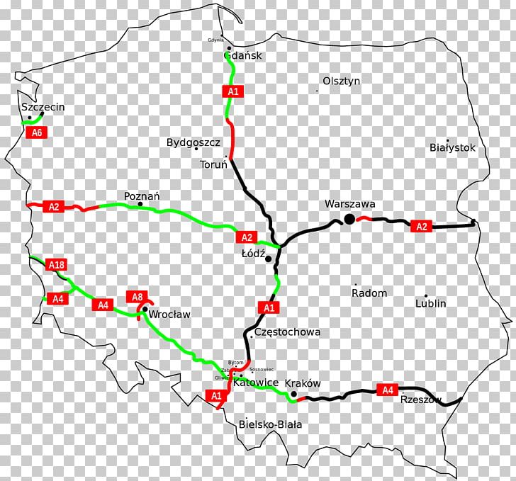 Poland Map Controlled-access Highway Road Autobahn PNG, Clipart, Angle, Area, Autobahn, Controlledaccess Highway, Diagram Free PNG Download