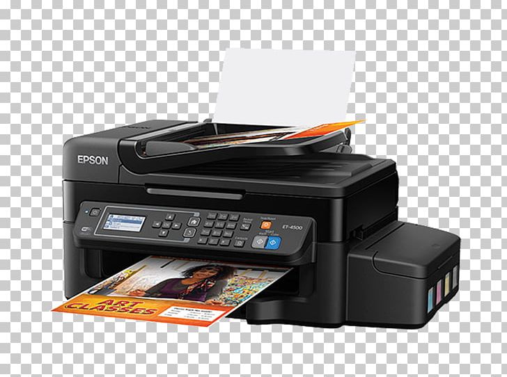 Multi-function Printer Epson EcoTank ET-4500 Inkjet Printing Continuous Ink System PNG, Clipart, Automatic Document Feeder, Canon, Continuous Ink System, Electronic Device, Electronics Free PNG Download