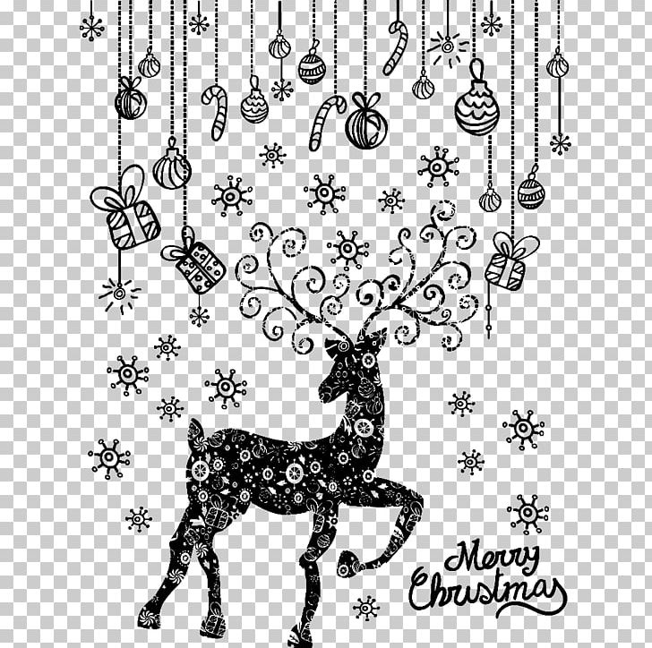 Deer And Snowflakes PNG, Clipart, Christmas, Christmas Decoration, Christmas Deer Library, Design, Festive Elements Free PNG Download