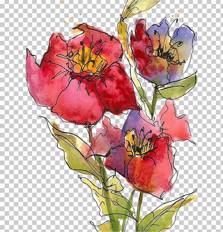 Hand-painted Flowers PNG, Clipart, Annual Plant, Cartoon, Color, Flower, Flower Arranging Free PNG Download