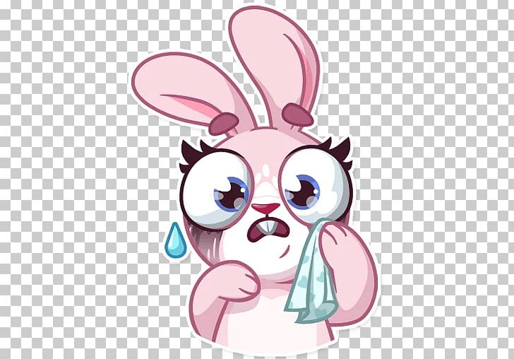 Sticker Telegram Rabbit Messaging Apps PNG, Clipart, Animals, Art, Cartoon, Ear, Easter Free PNG Download