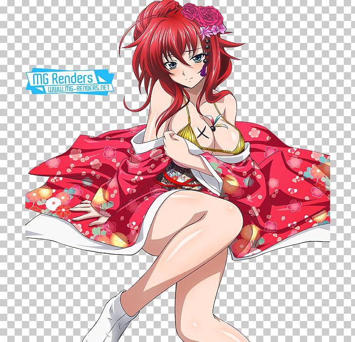 Rias Gremory Anime High School DxD Rendering PNG, Clipart, Anime, Brown Hair, Cartoon, Cg Artwork, Character Free PNG Download