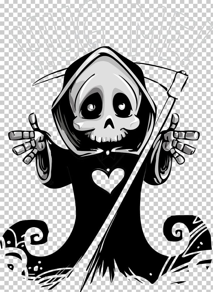 Death PNG, Clipart, Art, Black And White, Bone, Cartoon, Cuteness Free PNG Download