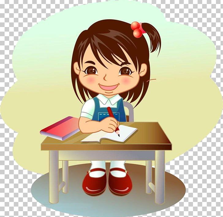 Cartoon On Net Cartoon Girl Homework Clipart