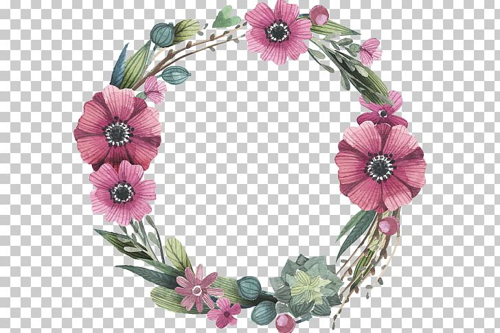 Flower Watercolor Painting Wreath PNG, Clipart, Artificial Flower, Cut Flowers, Decor, Drawing, Euclidean Vector Free PNG Download