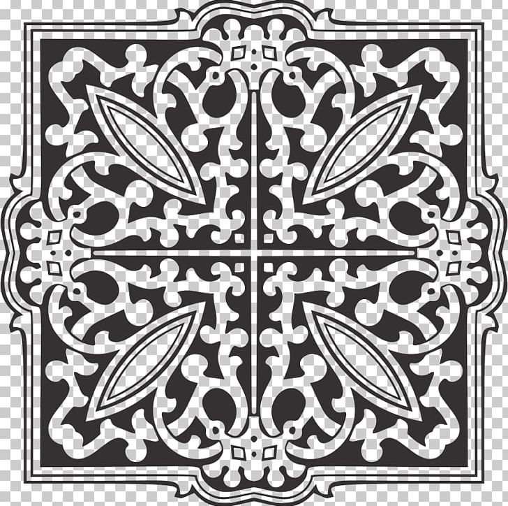 Black And White Ornament Pattern PNG, Clipart, Area, Art, Black, Black And White, Circle Free PNG Download