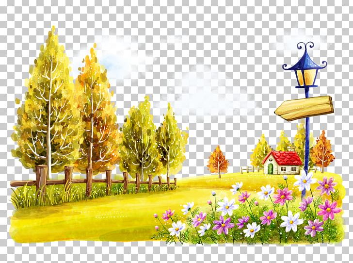 Autumn Drawing PNG, Clipart, Adobe Illustrator, Autumn, Beautiful Scenery, Cartoon, Computer Wallpaper Free PNG Download