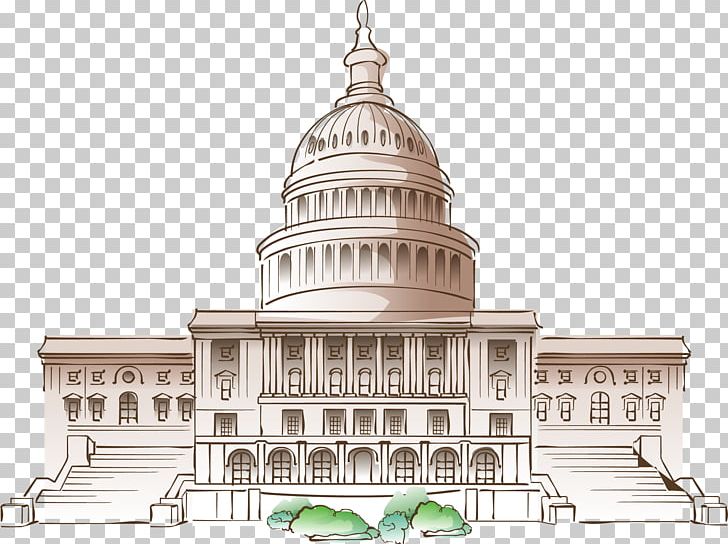White House Cartoon Mural PNG, Clipart, Building, Cartoon, Hand, Hand Drawn, Happy Birthday Vector Images Free PNG Download