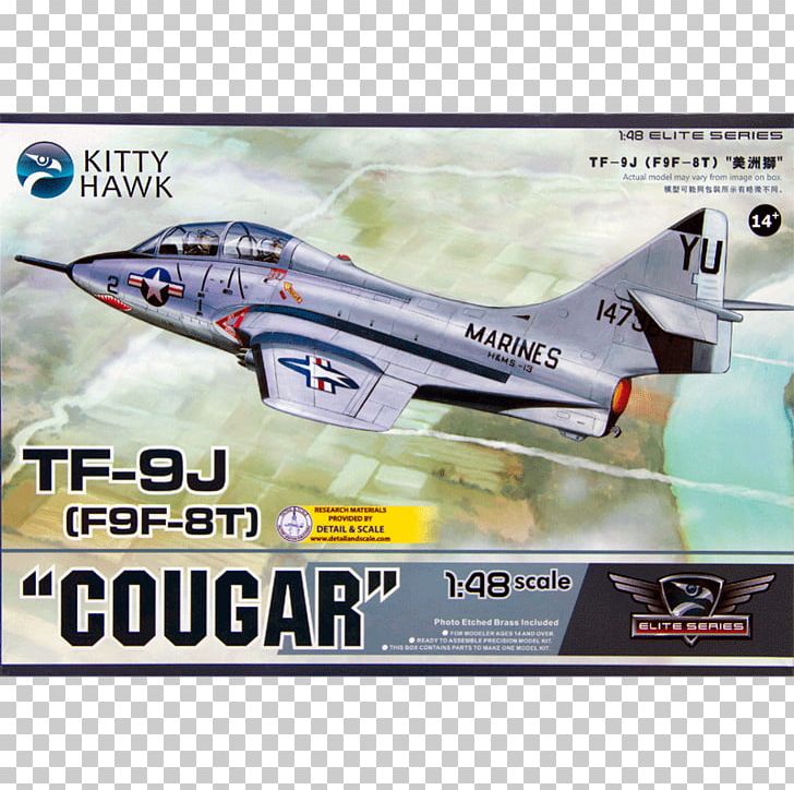 Fighter Aircraft Grumman F-9 Cougar Grumman F9F Panther McDonnell F2H Banshee USS Kitty Hawk PNG, Clipart, Aircraft, Airplane, Aviation, Cougar, F 8 Free PNG Download