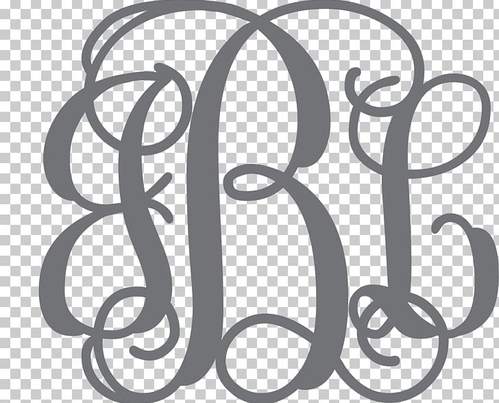 Decal Monogram Sticker Initial Wall PNG, Clipart, Black, Black And White, Calligraphy, Circle, Cricut Free PNG Download