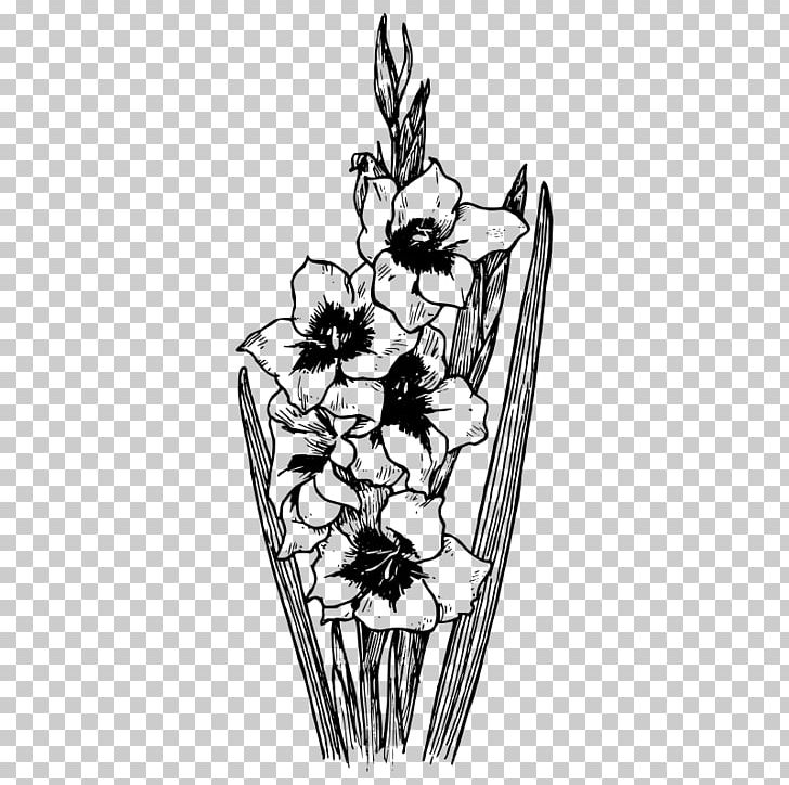 Gladiolus Flower Drawing Tattoo PNG, Clipart, Arm, Birth Flower, Black And White, Drawing, Fictional Character Free PNG Download