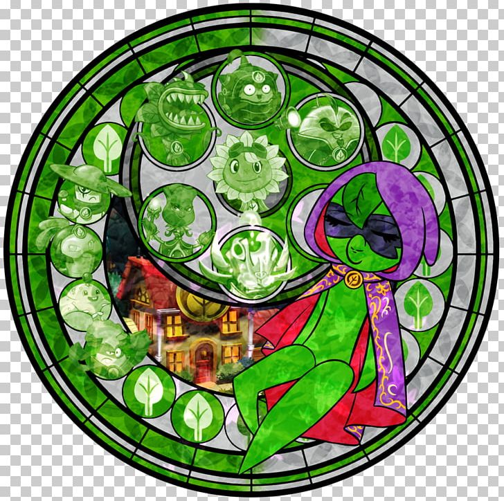 Stained Glass Plants Vs. Zombies Heroes Plants Vs. Zombies: Garden Warfare PNG, Clipart, Badge, Circle, Deviantart, Flora, Glass Free PNG Download
