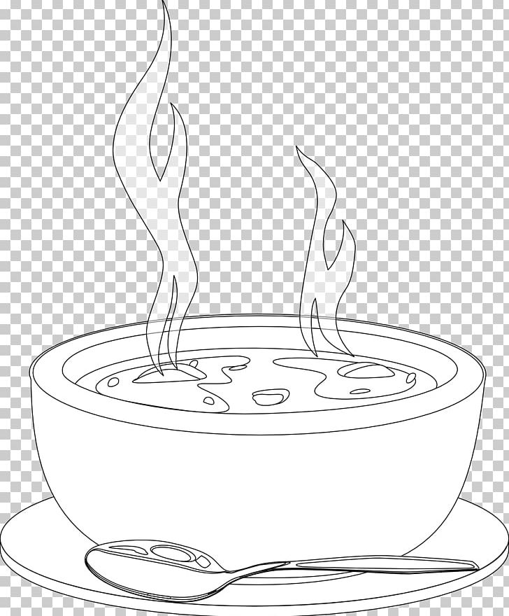 Drawing Minestrone Soup Potage Line Art PNG, Clipart, Artwork, Black And White, Circle, Dish, Drawing Free PNG Download