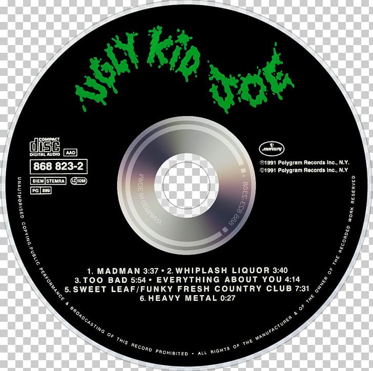 Ugly Kid Joe Compact Disc Music Album Menace To Sobriety PNG, Clipart, Album, Art, Brand, Compact Disc, Data Storage Device Free PNG Download