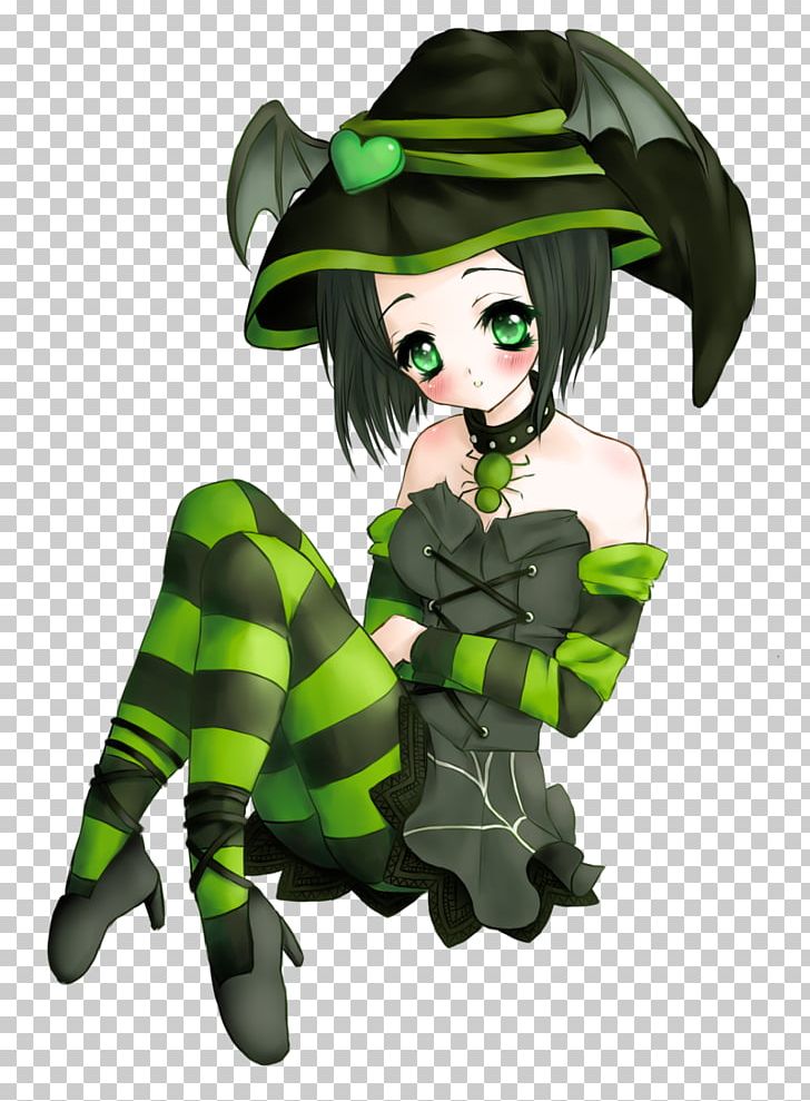 Anime Green Witch Cartoon PNG, Clipart, Anime, Art, Avatar, Black, Black Hair Free PNG Download