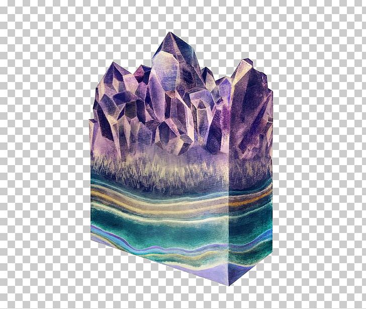 Mineral Watercolor Painting Illustrator Crystal Illustration PNG, Clipart, Admiration, Art, Artist, Behance, Crystal Free PNG Download