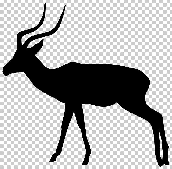 impala animal clipart black&white