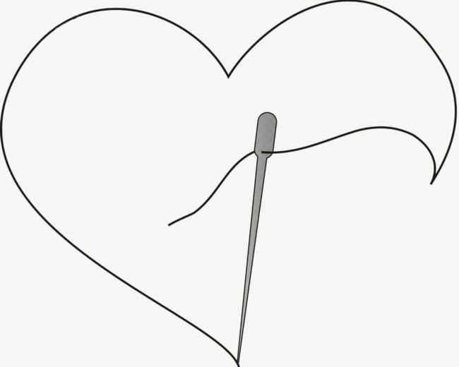 Hand-drawn Heart-shaped Needle And Thread PNG, Clipart, Curve, Fine, Fine Lines, Hand, Hand Drawn Clipart Free PNG Download
