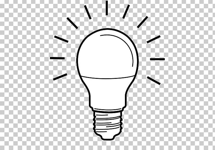 Incandescent Light Bulb LED Lamp Light-emitting Diode PNG, Clipart, Angle, Area, Black And White, Circle, Computer Icons Free PNG Download