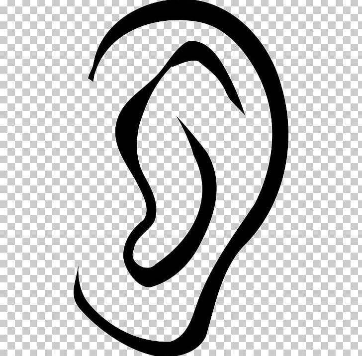 Ear Black And White Cartoon PNG, Clipart, Area, Art, Artwork, Black, Black And White Free PNG Download