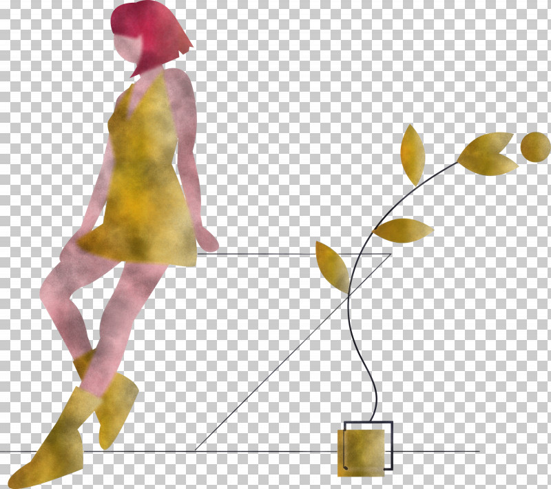 Modern Girl PNG, Clipart, Costume, Figurine, Modern Girl, Plant, Yellow Free PNG Download